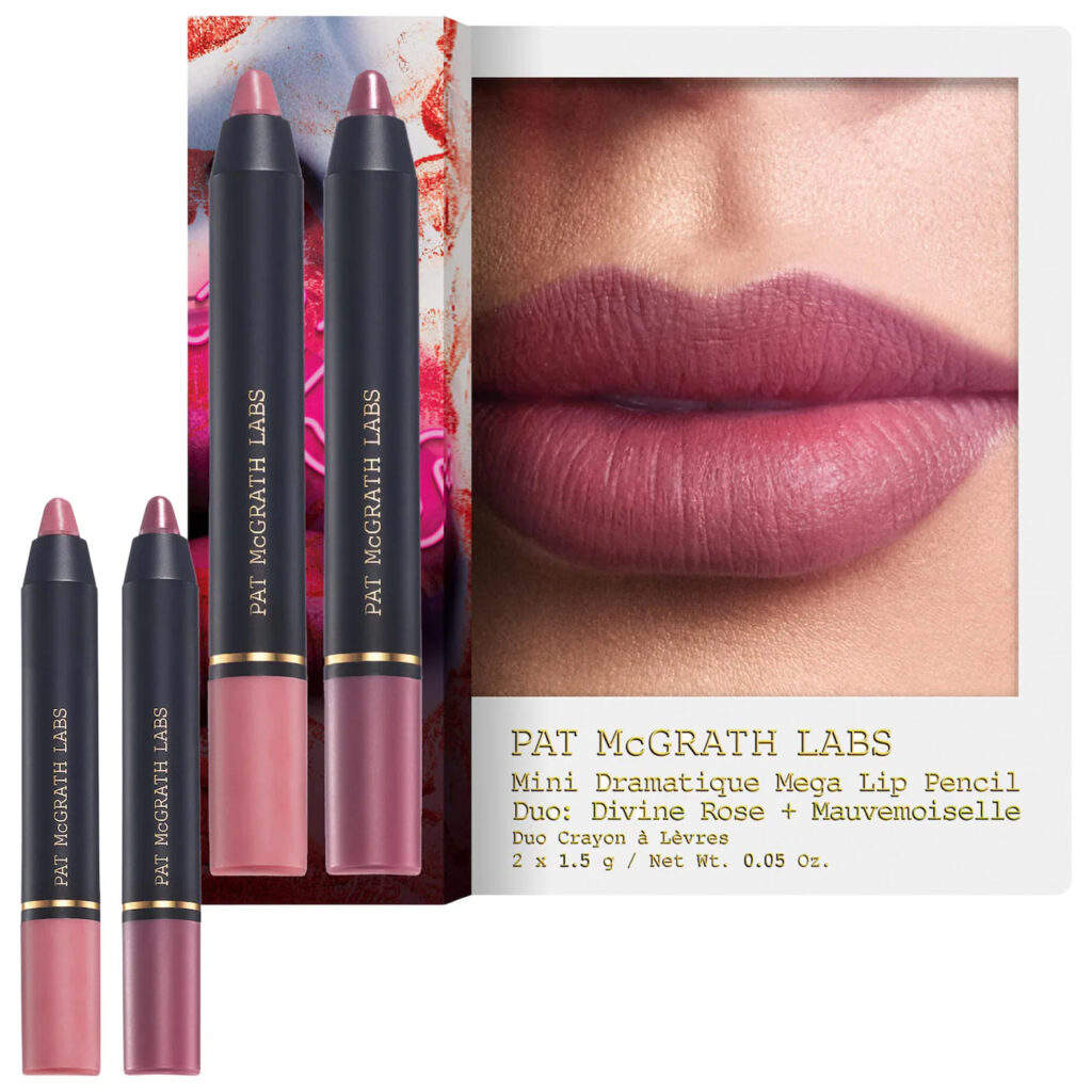 PAT McGRATH LABS | Mini Dramatique Mega Lip Pencil Set | Divine Rose + Mauvemoiselle - warm mauve rose + cool mauve plum