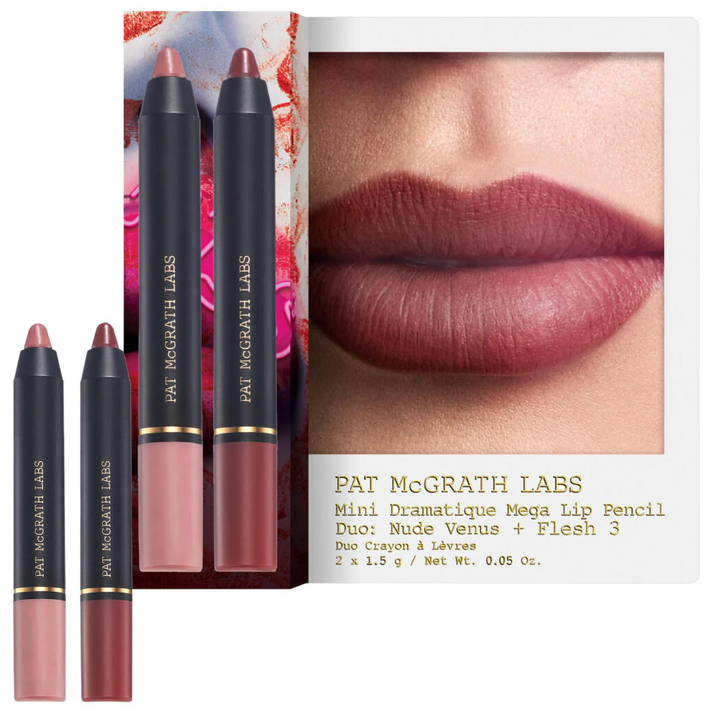 PAT McGRATH LABS | Mini Dramatique Mega Lip Pencil Set | Nude Venus + Flesh 3 - neutral coral rose + warm mahogany