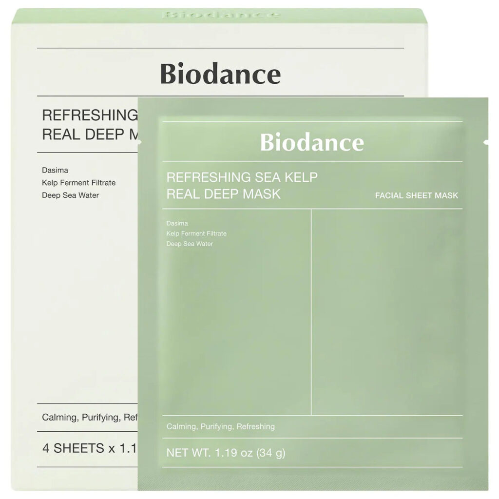 Biodance | Refreshing Sea Kelp Real Deep Mask - 4 pack for Calming & Sebum Control