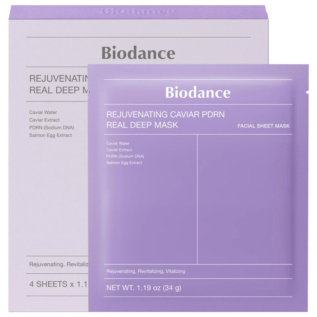 Biodance | Rejuvenating Caviar PDRN Real Deep Mask - 4 Pack for Natural Skin Renewal & Firming