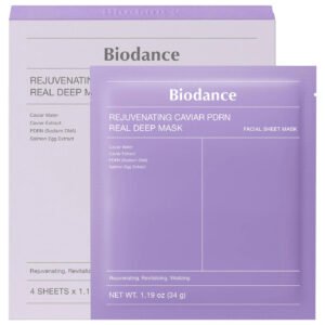 Biodance | Rejuvenating Caviar PDRN Real Deep Mask (4 pack) (Set de 4 Mascarillas Faciales Rejuvenecedoras con Caviar PDRN)