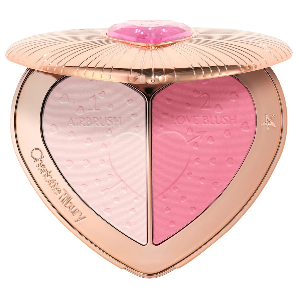 Charlotte Tilbury | Pillow Talk Beauty Soulmates Airbrush Flawless Finish Brightening and Blush Powder Palette (Paleta de polvo y rubor en polvo)