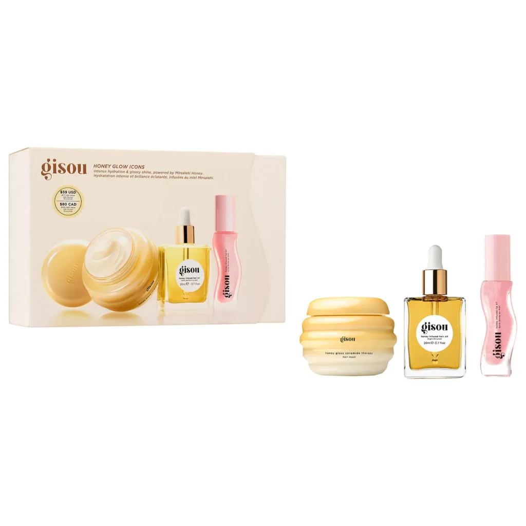 Gisou | Honey Glow Icons Hair & Lip Set