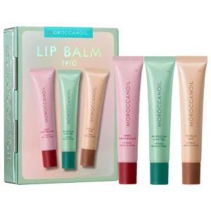 Moroccanoil | Lip Balm Trio Gift Set – Hydrating Argan + Peptide Lip Treatment (Set de bálsamos labiales hidratantes con argán y péptidos)