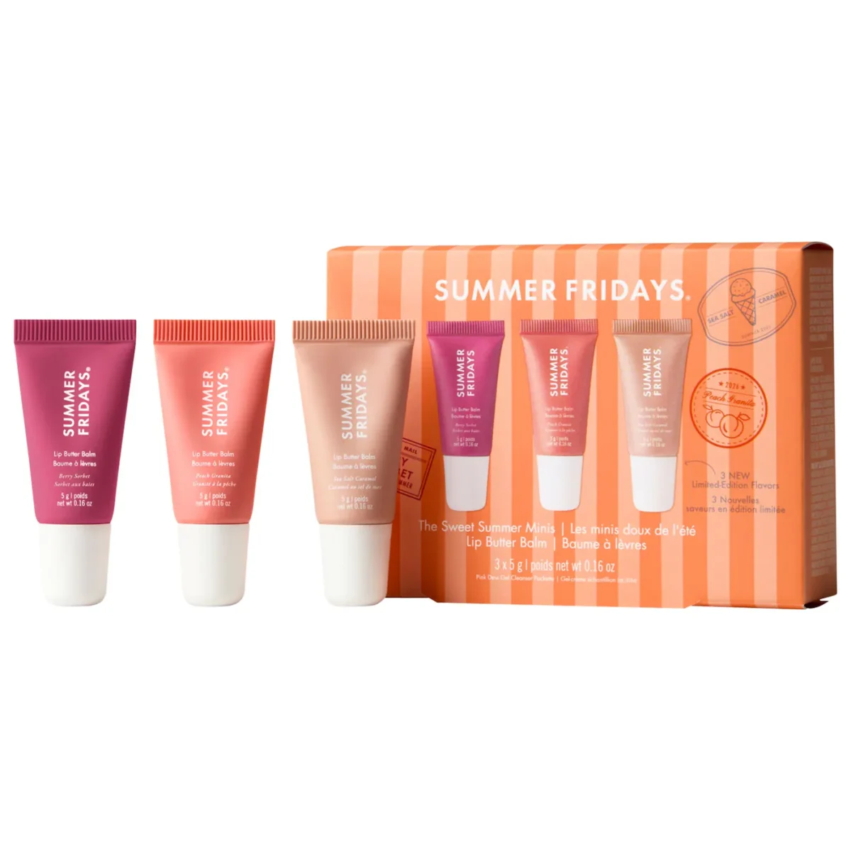Summer Fridays | The Sweet Summer Minis Lip Butter Balm Trio Set (Set mini de bálsamos labiales Lip Butter Balm)