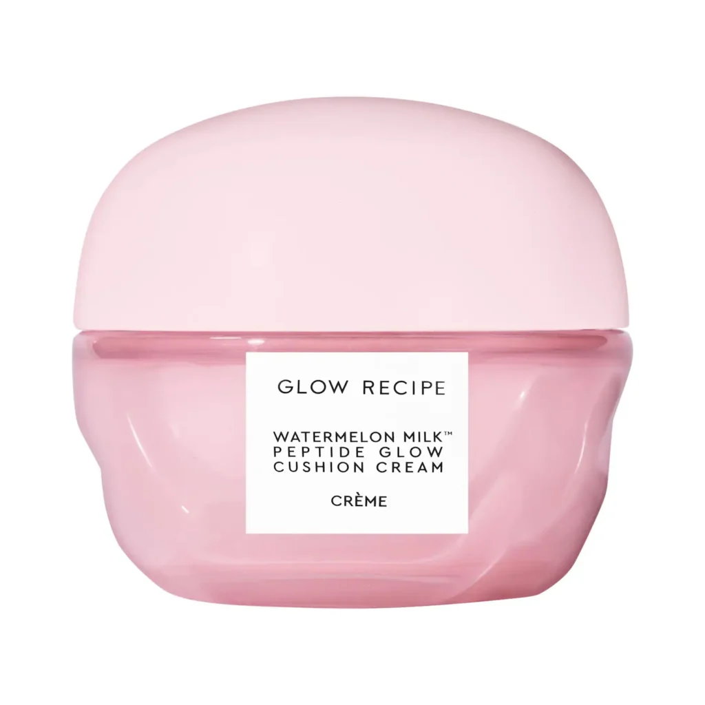 Glow Recipe | Watermelon Milk™ Peptide Cushion Cream Refillable Moisturizer for Dry Skin & Barrier Support (Crema hidratante con péptidos para piel seca y barrera cutánea)