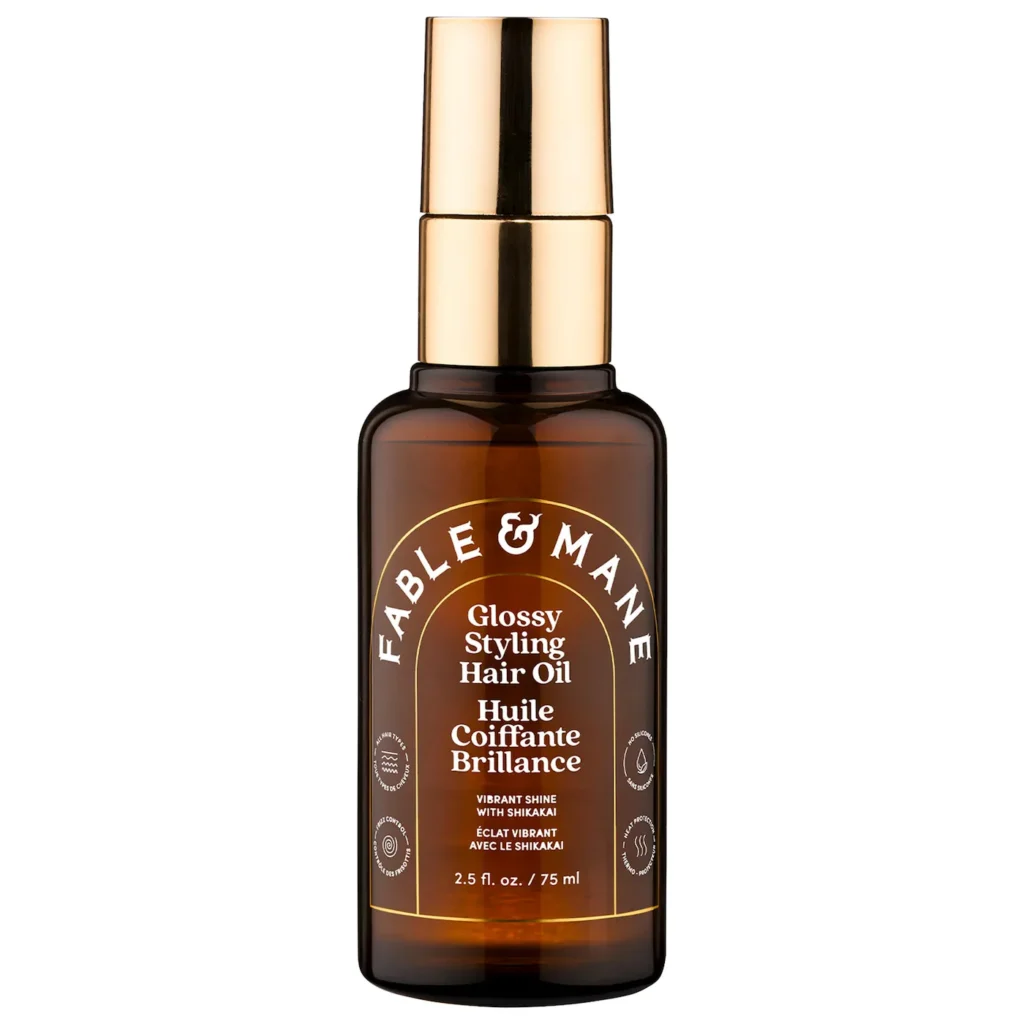 Fable & Mane | Weightless Glossy Styling Oil for Fine to Medium Hair (Aceite capilar ligero para brillo y control del frizz en cabello fino a medio)