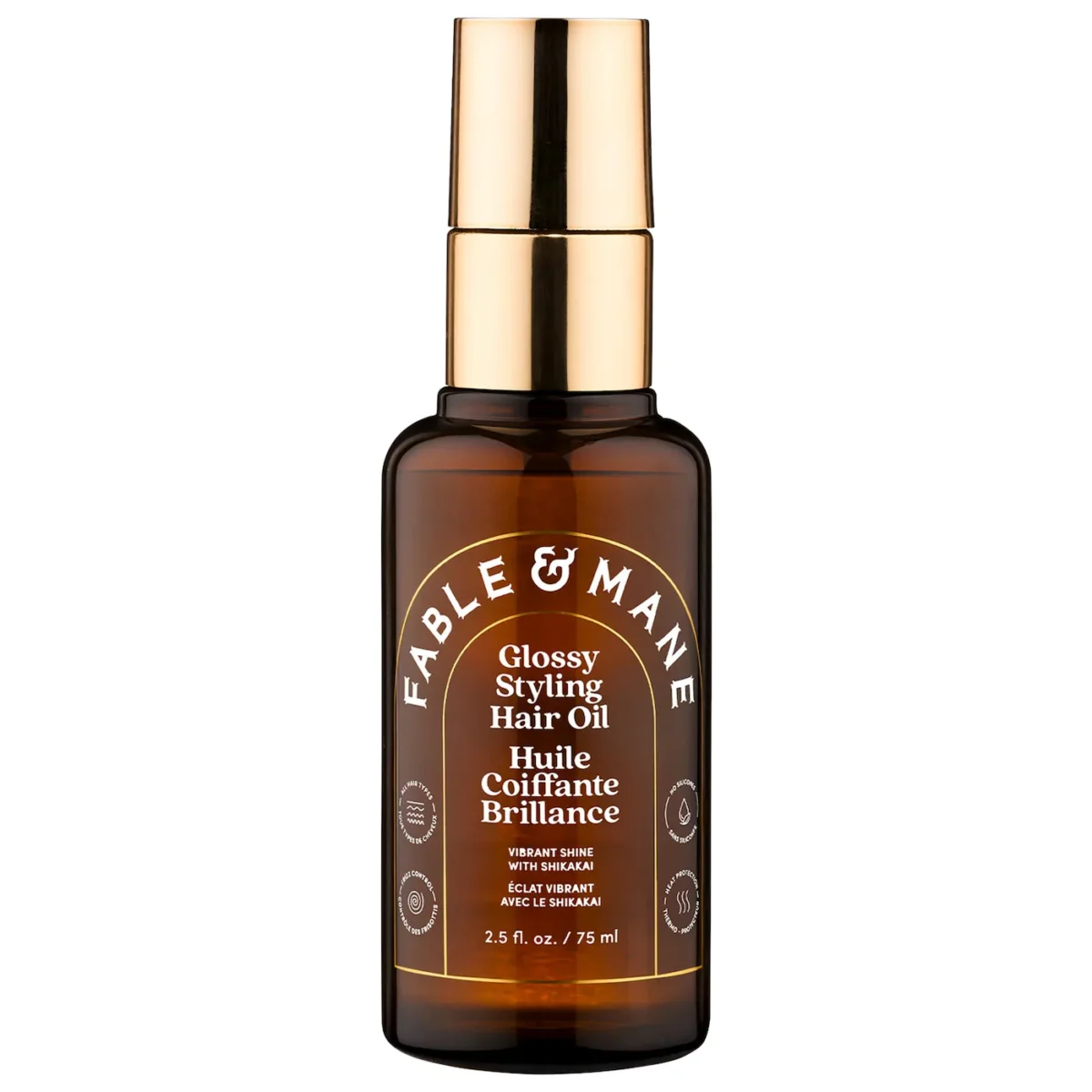Fable & Mane | Weightless Glossy Styling Oil for Fine to Medium Hair (Aceite capilar ligero para brillo y control del frizz en cabello fino a medio)