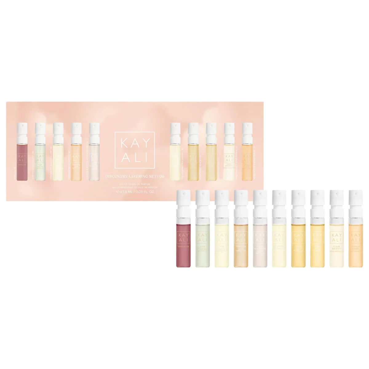 KAYALI | DISCOVERY LAYERING SET | 06 (Set de descubrimiento de 10 mini perfumes)