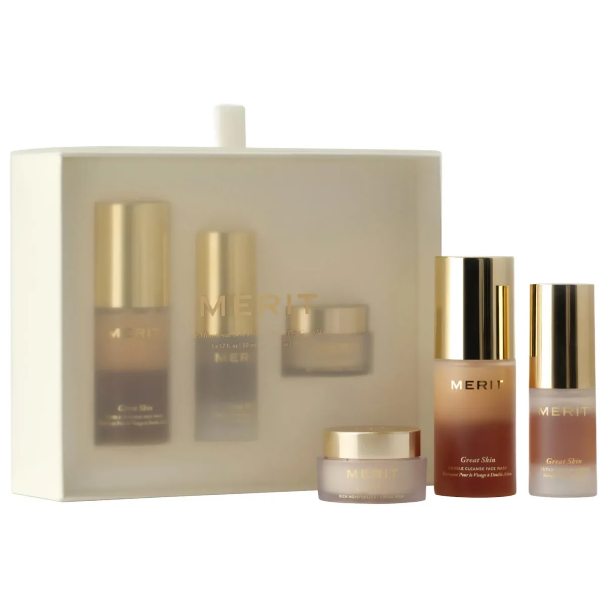 MERIT | Mini Great Skin Skincare Essentials Gift Set (Set mini de esenciales de skincare)