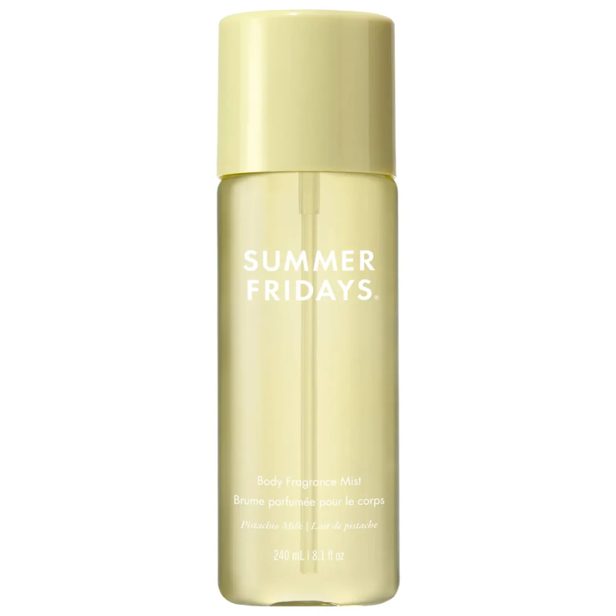 Summer Fridays | Pistachio Milk Hair + Body Fragrance Mist with Pistachio + Raspberry Sugar (Bruma perfumada para cabello y cuerpo con pistacho y frambuesa)