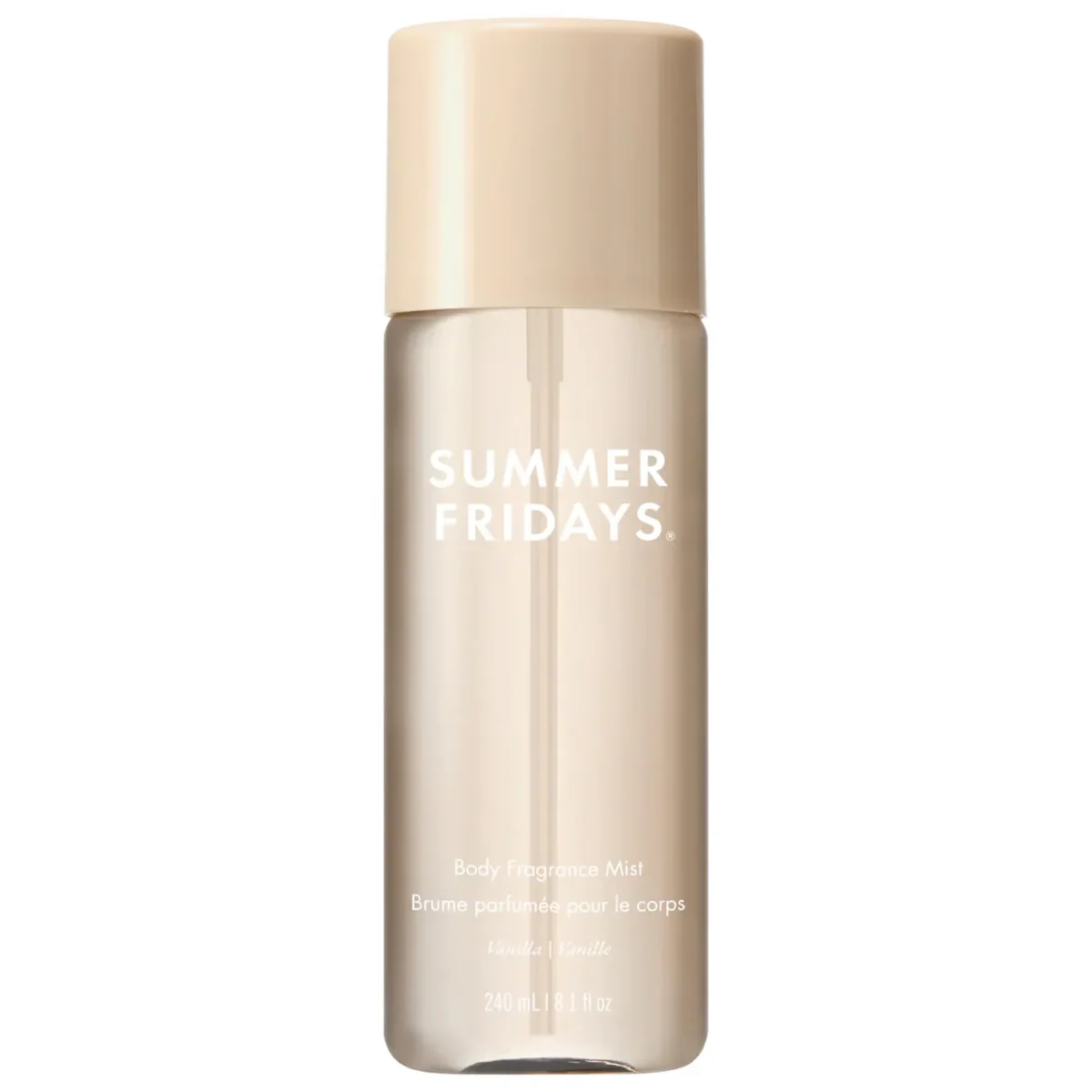 Summer Fridays | Vanilla Hair + Body Fragrance Mist with Vanilla Cake + Radiant Amber (Mist perfumado para cabello y cuerpo con vainilla y ámbar radiante)