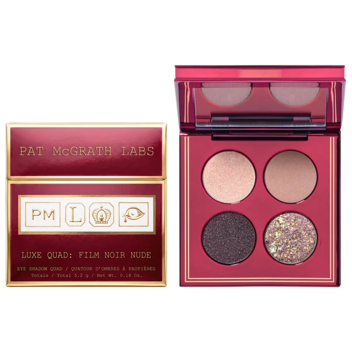 PAT McGRATH LABS | Backstage Eyes: Luxe Quads (Paleta de sombras con 4 acabados: mate, shimmer, metálico y sparkle)