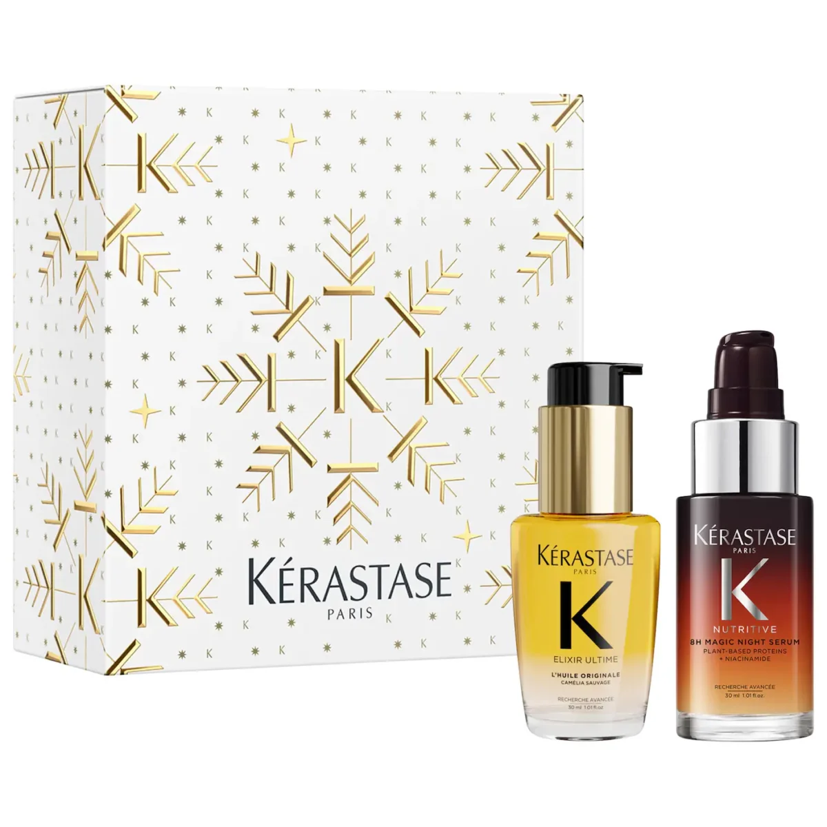 Kérastase | Elixir Ultime & 8H Magic Mini Duo Bestsellers Hair Value Set (Dúo mini de aceite capilar y sérum nocturno hidratante)