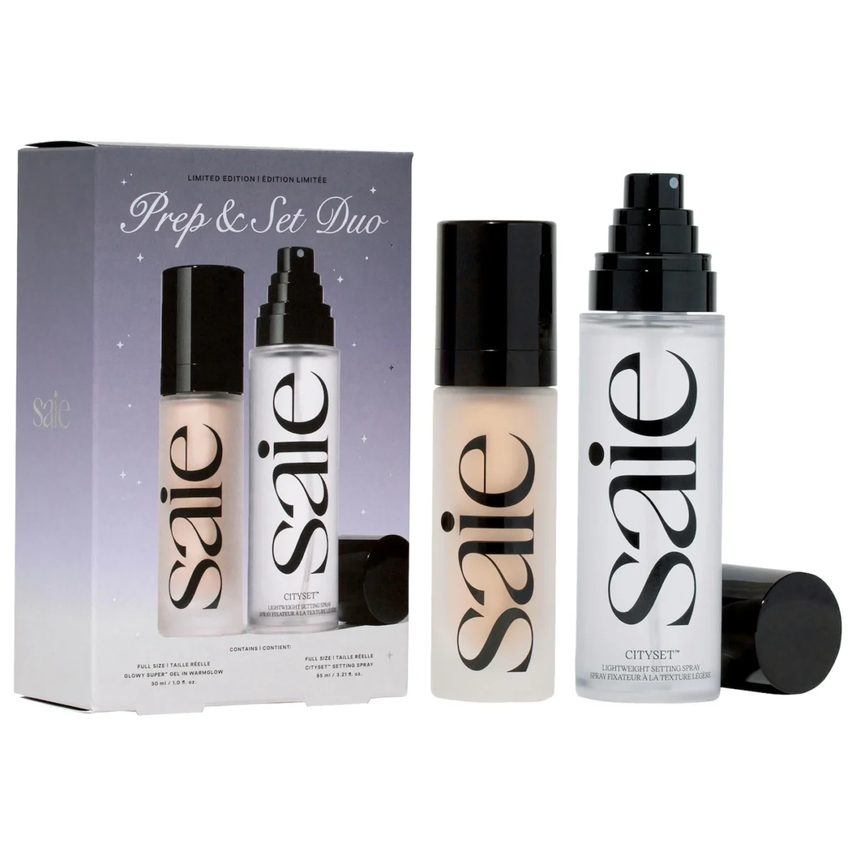 Saie | Glowy Super™ Gel & CitySet™ Gift Set (Set de iluminador y spray fijador de maquillaje)