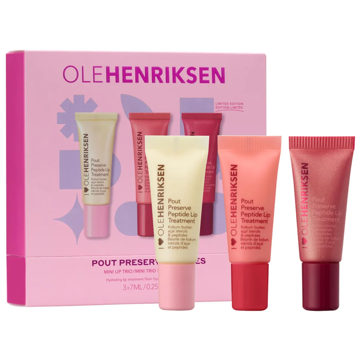 OLEHENRIKSEN | Pout Preserve Mini Hydrating Peptide Lip Trio Set (Trío mini de tratamientos labiales hidratantes con péptidos)