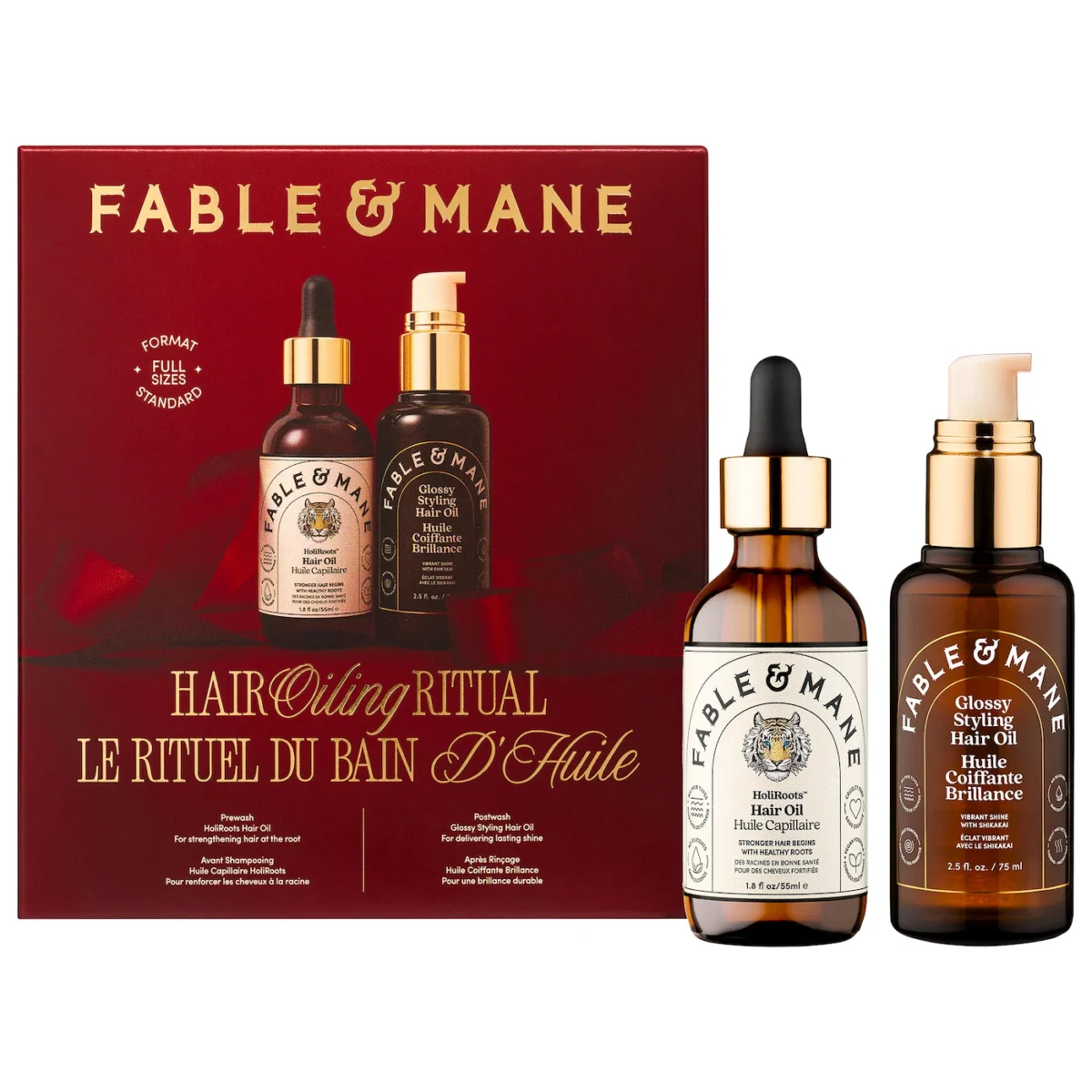 Fable & Mane | Ritual of Hair Oiling Set (Set de aceites capilares para brillo y salud del cabello)