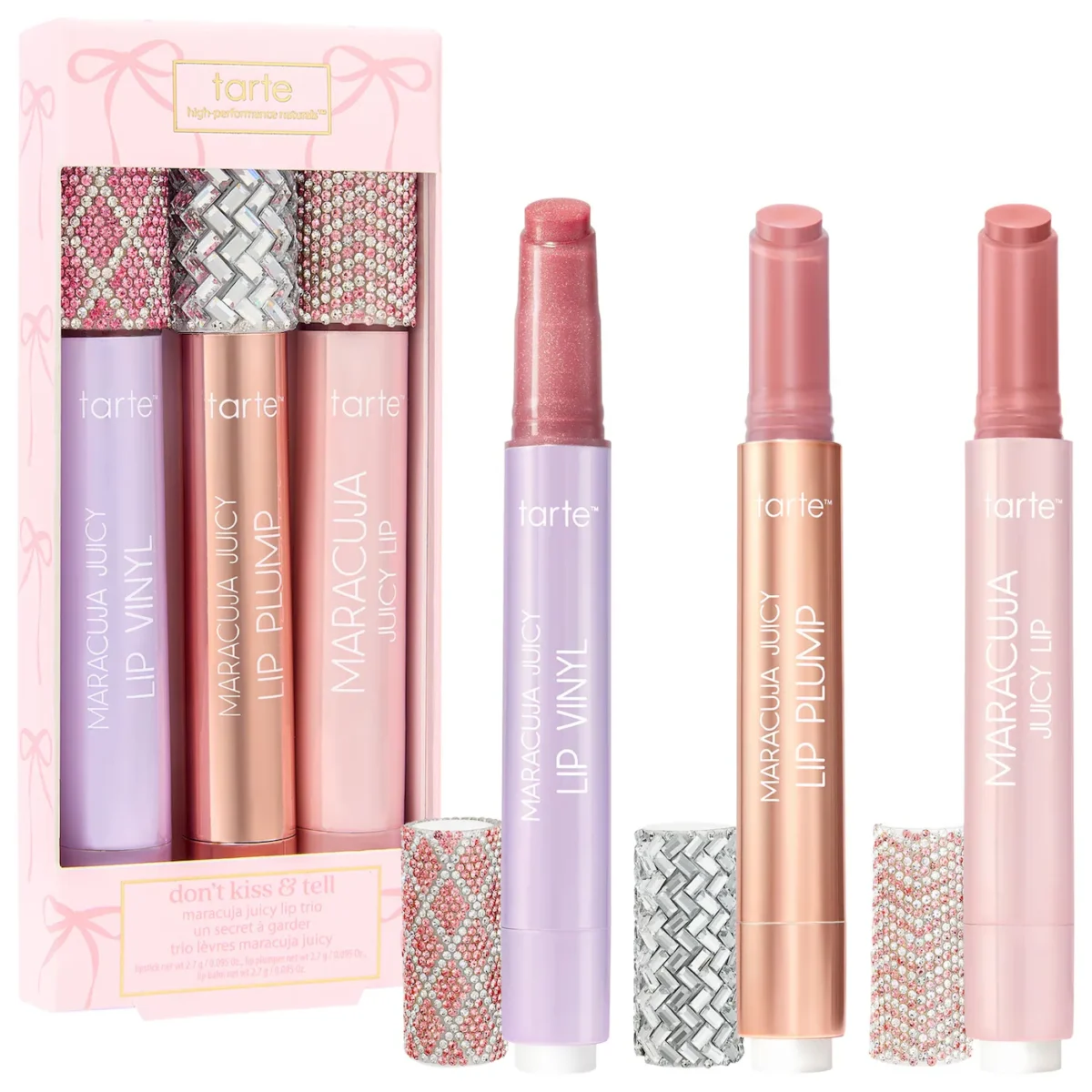 tarte | don’t kiss & tell maracuja juicy lip gloss set (Trío de gloss labiales con maracuyá, edición especial)